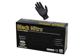 Black Nitro Powder Free Disposable Gloves-Heavy Duty - Large