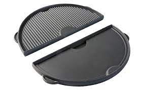BGE Cast Iron Half Moon Plancha Griddle, 2 Sided with handles XL